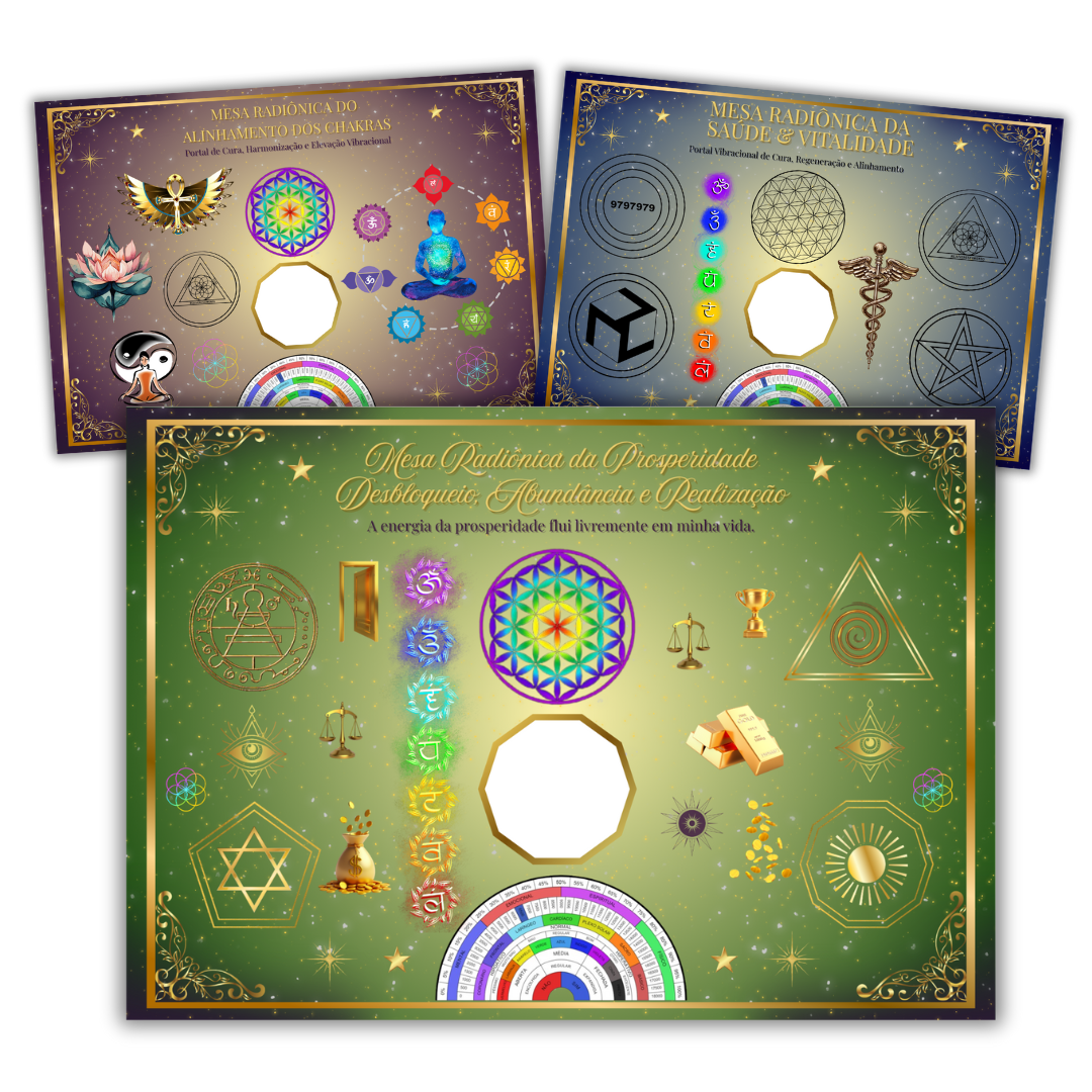 3 Mesas Radiónicas de Cura e Expansão